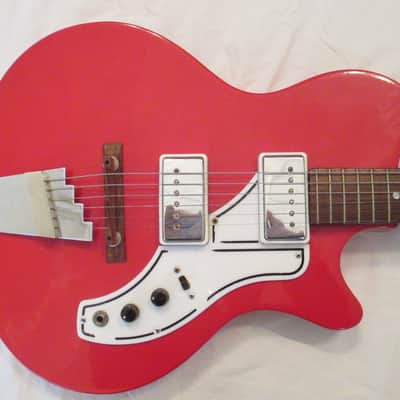 1962 Supro Bermuda Vintage Guitar in original Cherry Polyester! image 4