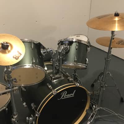 Pearl Export Series 5 Piece Drum Set Green with hardware/cymbals image 5