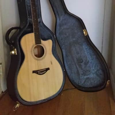 acoustic guitar hofner grand auditorium ha-ga07 electric/cutaway with hs case image 1