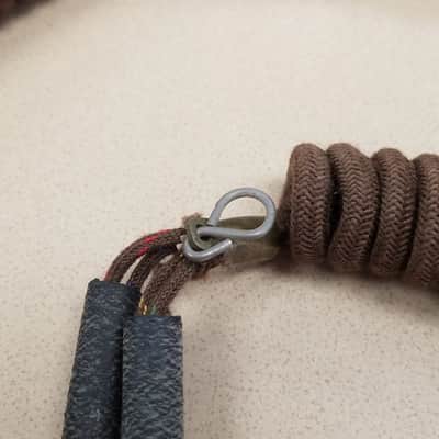 Western Electric Cloth-wrapped Microphone Headset cord coiled 1940s - Brown image 4
