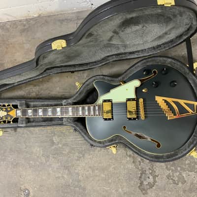 D'Angelico Deluxe 59 RARE Limited Edition #28/50 Matte Charcoal Archtop Electric Guitar - Gold Hardware, Abalone Block Inlays image 8