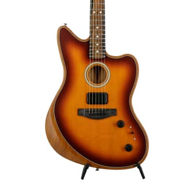 Fender American Acoustasonic Jazzmaster Acoustic Guitar w/bag, Ebony FB, Tobacco Sunburst, US216XXXX image 4