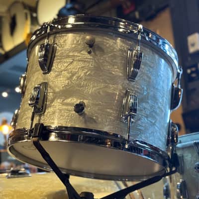 VINTAGE 1950's WFL Drum Set in White Marine Pearl - 14x24, 9x13, 16x16, 16x16, 6.5x14 image 11