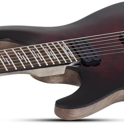 Schecter Omen Elite-7 LH - Black Cherry Burst (2461) image 3