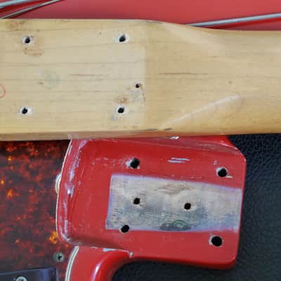 1969 Fender Precision Bass PJ Specs Fiesta Red Refin w/ OHSC Cheney England image 3