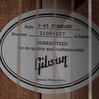 Gibson J-45 Standard Vintage Sunburst #21056127 image 12