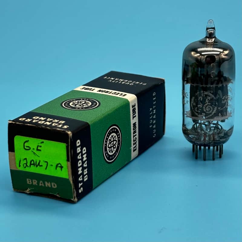 1960 GE 12AU7A ECC82 Vintage Short Gray Plate Halo Getter Preamp Tube! T322 image 1
