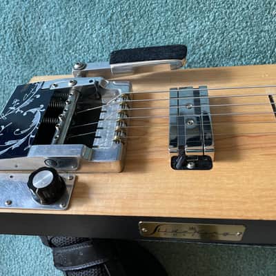 Jackson SlideKing LS Lap Steel with a 3 strings palm bending lever - Natural, no legs, felt fabric on the back side image 11