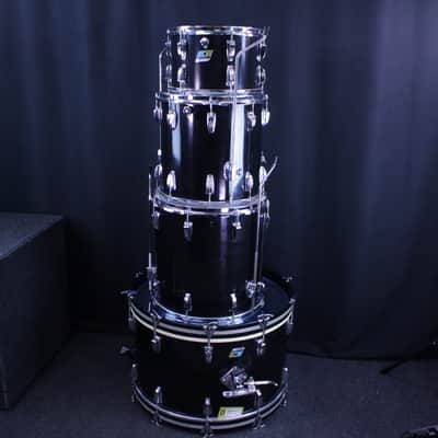 Ludwig Black Cortex 4 Piece Drum Set 1970's - Black Cortex image 4