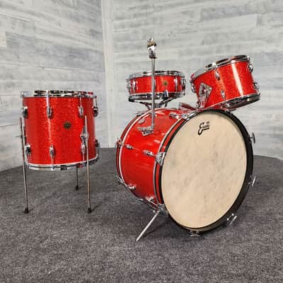 Used Vintage Gretsch Progressive Jazz Drum Set 1960s Tangerine - Very Good image 1