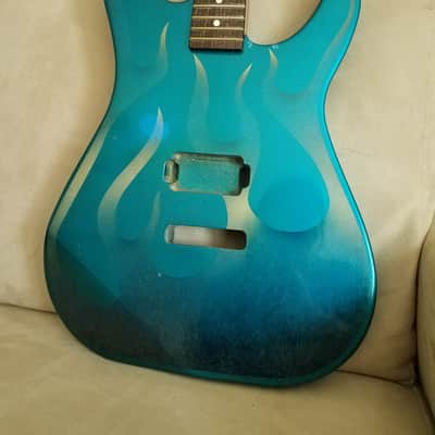 Chandler Super Strat Body And Neck - 80s? 90s? Blue Flame - Similar to Kramer or Jackson image 4