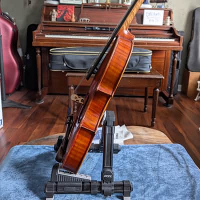 Revived Vintage French Workshop Fiddle A. Dubel Labeled 4/4 Violin Strad Copy Ca. 1920s w/ Old Case and New Brazilwood Bow image 6