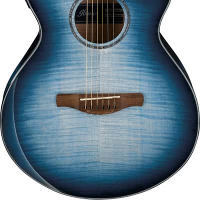 Ibanez AEWC400 Grand Concert Acoustic-Electric Guitar, Flame Maple Top, Indigo Blue Burst image 1