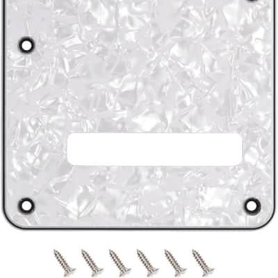 Strat Backplate Cavity Cover 4 Ply 6-Hole Trem Tremolo Cover Backplate for USA/Mexican Fender Standard Stratocaster Strat ST JT/HGB-01 Off-White Pearl image 1