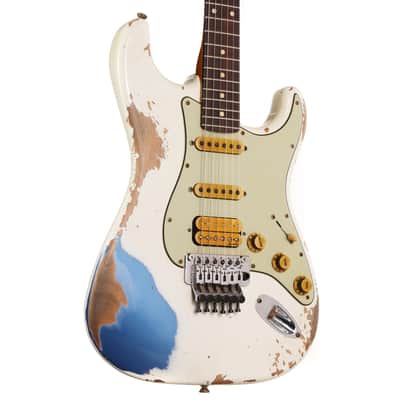 Fender Custom Shop White Lightning Stratocaster HSS Olympic White over Lake Placid Blue 2020 image 1