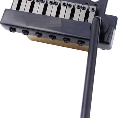 Guitar Tremolo Bridge String Spacing 10.8MM with Brass Saddle and Brass Block & Bridge Stud, Spring and Claw, Pop-In Vibrato Bar, Complete Install Kit, Black image 1
