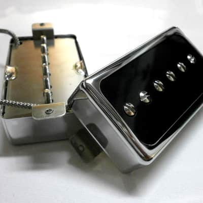 Humbucker Sized P90 Pickups SET Hand Wound PAF Size Single Coil Q Bridge Neck by Q pickups image 3