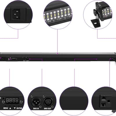 LED Wall Washer Light, 336 LEDs 70W RGB DJ Lights Bar Stage Light Support DMX & RDM Control Dj Party Lights for Indoor Outdoor Disco Party Church Birthday Bar Wedding image 2