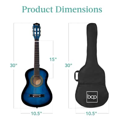 Best Choice Products Kids Acoustic Guitar Beginner Starter Kit with Carrying Case - 30in-Natural Mahogany image 21