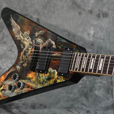 Dean Eric Petersen Testament Signature HUNTER Flying V Graphic Guitar w USA EMG Pickups & FAST Shipping image 5