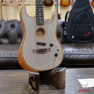 Fender American Acoustasonic Stratocaster Ebony Fingerboard Transparent Sonic Blue image 8