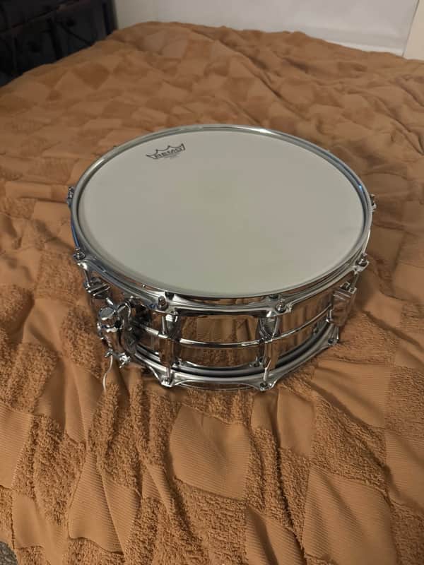 Ludwig LM402 Supraphonic 6.5x14" 10-Lug Aluminum Snare Drum 1985 - Present - Chrome-Plated image 1