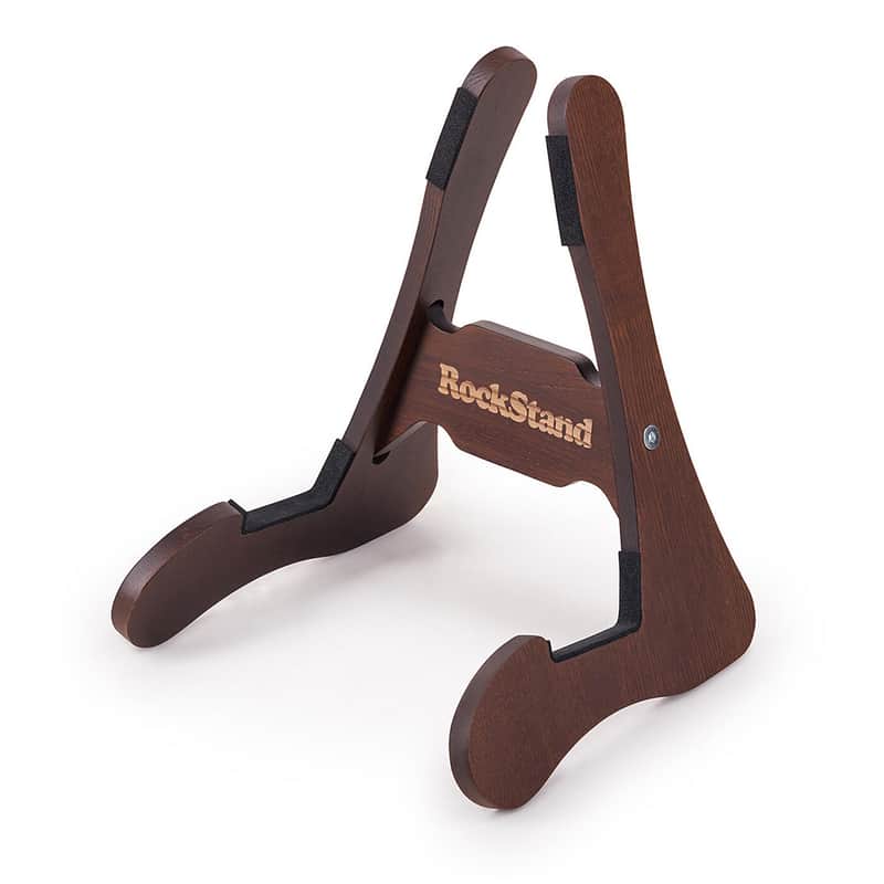 RockStand Wood A-Frame Stand - for Electric Guitar & Bass - Brown Oak image 1