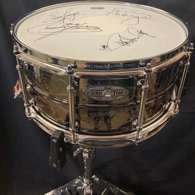 Pearl - 6.5x14" Sensi-Tone, Custom Eric Singer/KISS 30 Year Commemorative, Engraved Snare Drum, Signed  by all Members of KISS! image 1