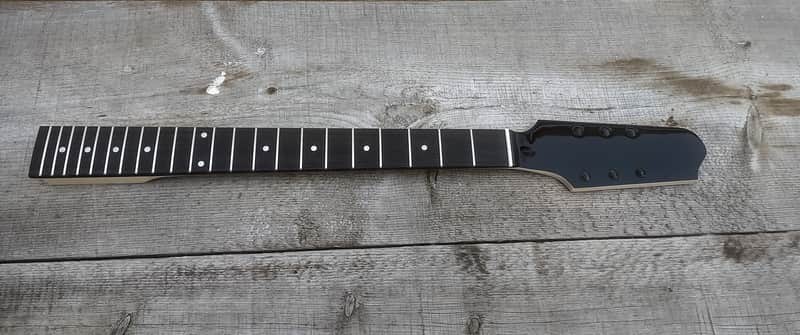 Texas Long Horn 3 x 3 T Black Steed Guitar neck Replacement Neck. Steel Frets 25.5 scale Neck DIY image 1