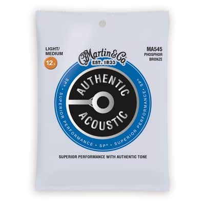 Martin MA545 Authentic Acoustic SP Phosphor Bronze Acoustic Guitar Strings - Light / Medium (.125 - .55)