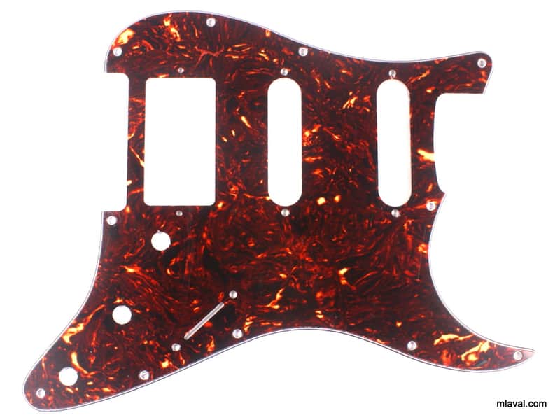 Custom Guitar Pickguard For Strat HSS Layout Squared ,4ply Brown Tortoise image 1