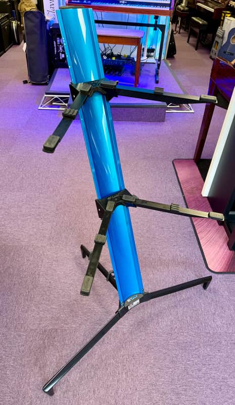 Quik-Lok By Stay 1300 Tower Dual Tier Aluminium Keyboard Stand Blue (Ex-Demo) - Blue image 1