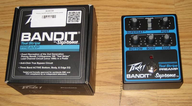 Peavey Bandit Supreme Teal Stripe Preamp Pedal, in Original Box, Excellent Condition. image 1