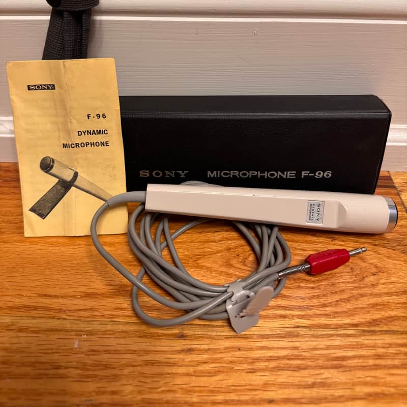 1970s Sony MTL F-96 Dynamic Microphone Low Impedance Beige