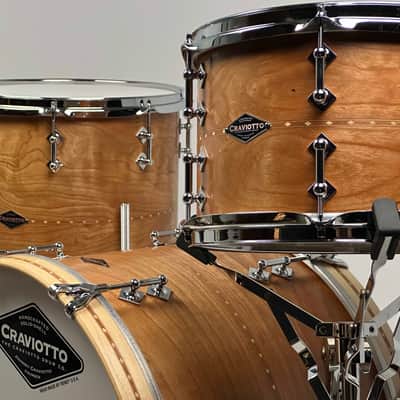 Craviotto 20/12/14" Solid Cherry Drum Set w/ Cherry Inlay - Kit #1161 image 2