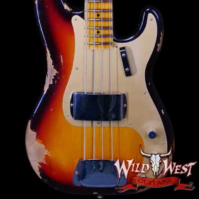 Fender Custom Shop Limited Edition 1958 P-Jazz Bass Precision Bass Body with Jazz Bass Neck Heavy Relic 3 Tone Sunburst 8.50 lbs image 1