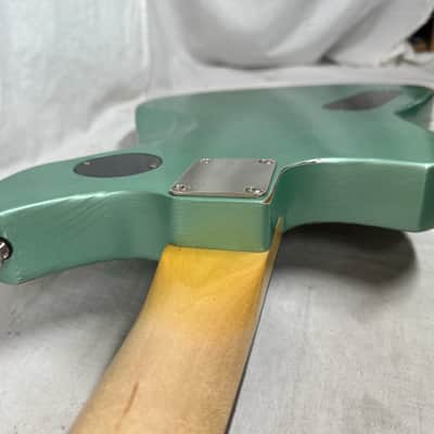 Maghini Guitars Skylark Baritone Guitar with COA + Gator Case 2023 - Lightly Aged Jade Metallic image 24