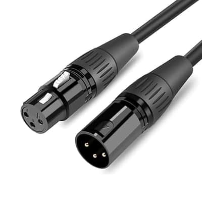 XLR Microphone Cable for Speaker or PA System, All Copper Conductors, 6MM PVC Jacket, Premium XLR to XLR True Shielded Wire Black(1, Style A, 3 Feet) image 1