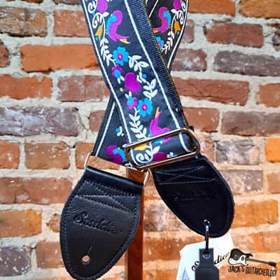 Souldier Seat Belt Guitar Strap - Lovebirds, Black image 1