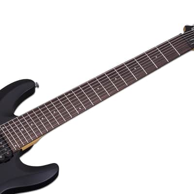 Schecter C-8 Deluxe guitar in Satin Black image 8