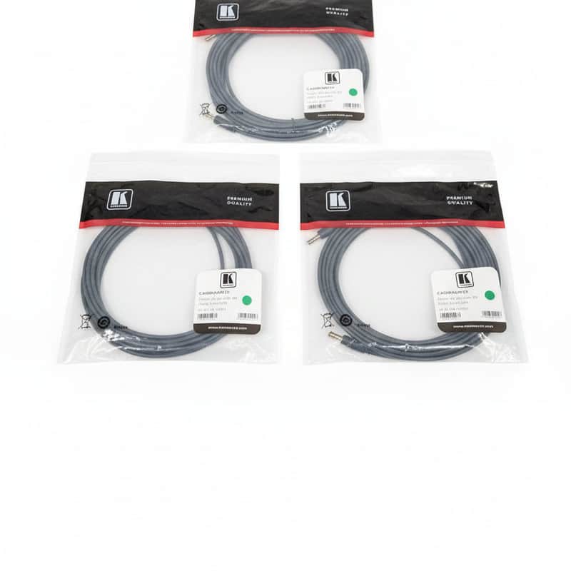 2010s Kramer 25FT 3.5mm TO 3.5mm Cable Set OF 3 Gray