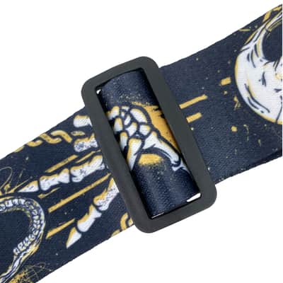 Skull Embroidered Guitar Strap - Adjustable Gothic Rock Style for Electric & Acoustic image 3