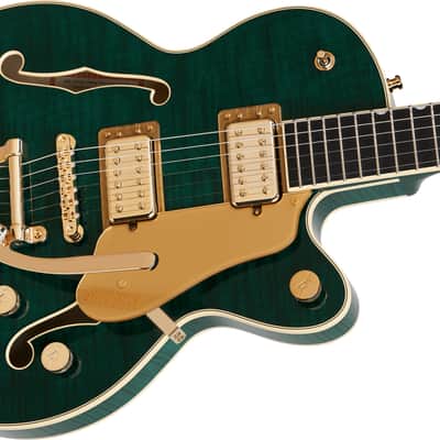 Gretsch Broadkaster Jr. LX Figured Center Block w/ String-Thru Bigsby and Gold Hardware, Ebony Fingerboard, Tropic Aura image 4