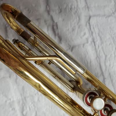 Vintage NEMC Trumpet  Elkhorn Indiana w/ case and Vintage Olds 3c Mouthpiece image 4