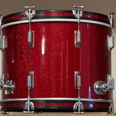 1960's Rogers Red Sparkle 20" Holiday Bass Drum 14x20 image 5