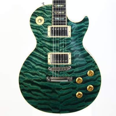 2004 Gibson Custom Shop Les Paul Elegant INSANE QUILT TOP! Peacock Green, Abalone Inlays, Ebony Board! image 2