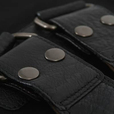 Harvest Fine Leather Black Buffalo & Canvas Gig Bag for Two Electric Bass Guitars image 6