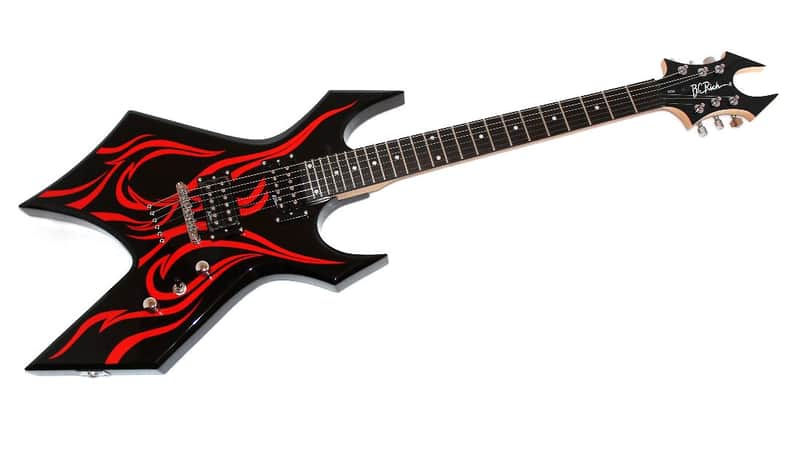 B.C. Rich MMWTF Metal Master Warlock Black Tribal Fire Electric Guitar image 1