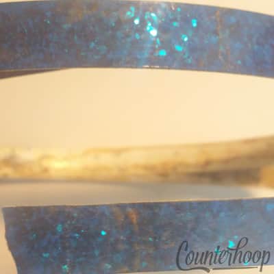 Slingerland Blue Glass Glitter Bass Drum Hoop/Rim Inlay Wrap 1/2" x 44 7/8" 60s image 1
