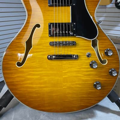 Eastman T486 Thinline Semi-hollowbody Electric Guitar - Goldburst w/OHSC & PLEK*D #920 image 2